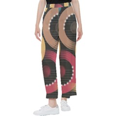 Circle Colorful Shine Line Pattern Geometric Women s Pants  by Proyonanggan