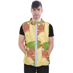 Pattern Texture Leaves Men s Puffer Vest by Proyonanggan