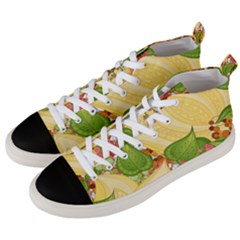 Pattern Texture Leaves Men s Mid-top Canvas Sneakers by Proyonanggan