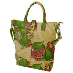 Pattern Texture Leaves Buckle Top Tote Bag by Proyonanggan