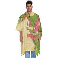 Pattern Texture Leaves Men s Hooded Rain Ponchos by Proyonanggan