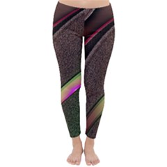 Texture Abstract Curve  Pattern Red Classic Winter Leggings