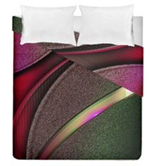 Texture Abstract Curve  Pattern Red Duvet Cover Double Side (queen Size) by Proyonanggan