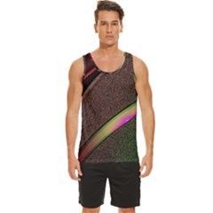 Texture Abstract Curve  Pattern Red Men s Wide Collar Tank Top by Proyonanggan