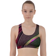 Texture Abstract Curve  Pattern Red Back Weave Sports Bra by Proyonanggan