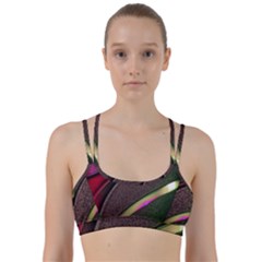 Texture Abstract Curve  Pattern Red Line Them Up Sports Bra by Proyonanggan