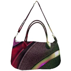 Texture Abstract Curve  Pattern Red Removable Strap Handbag