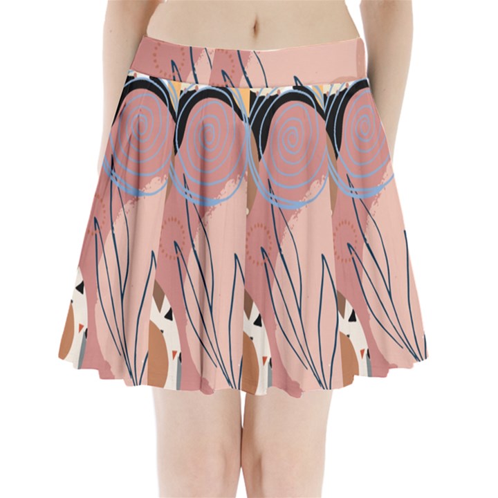 Abstract Boho Bohemian Style Retro Vintage Pleated Mini Skirt