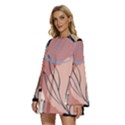 Abstract Boho Bohemian Style Retro Vintage Round Neck Long Sleeve Bohemian Style Chiffon Mini Dress View2