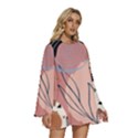 Abstract Boho Bohemian Style Retro Vintage Round Neck Long Sleeve Bohemian Style Chiffon Mini Dress View3