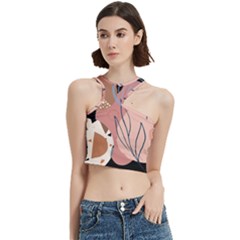 Abstract Boho Bohemian Style Retro Vintage Cut Out Top