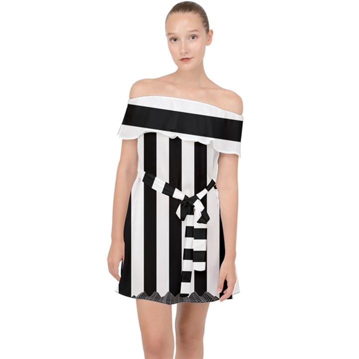 Stripes Geometric Pattern Digital Art Art Abstract Abstract Art Off Shoulder Chiffon Dress