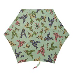 Berries Flowers Pattern Print Mini Folding Umbrellas