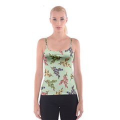 Berries Flowers Pattern Print Spaghetti Strap Top