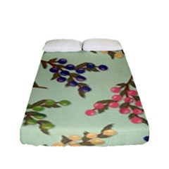 Berries Flowers Pattern Print Fitted Sheet (full/ Double Size)