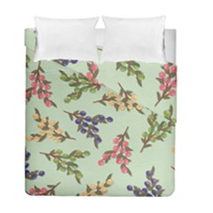 Berries Flowers Pattern Print Duvet Cover Double Side (full/ Double Size)