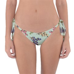 Berries Flowers Pattern Print Reversible Bikini Bottoms