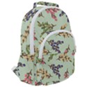 Berries Flowers Pattern Print Rounded Multi Pocket Backpack View2