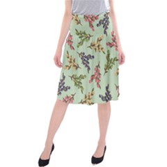 Berries Flowers Pattern Print Midi Beach Skirt