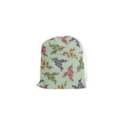 Berries Flowers Pattern Print Drawstring Pouch (xs)