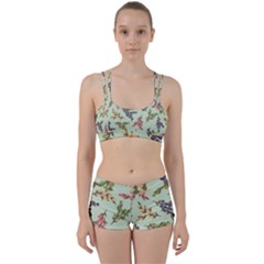 Berries Flowers Pattern Print Perfect Fit Gym Set