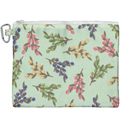 Berries Flowers Pattern Print Canvas Cosmetic Bag (xxxl)