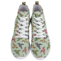 Berries Flowers Pattern Print Men s Lightweight High Top Sneakers by Maspions