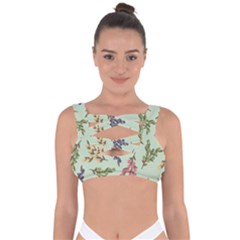 Berries Flowers Pattern Print Bandaged Up Bikini Top