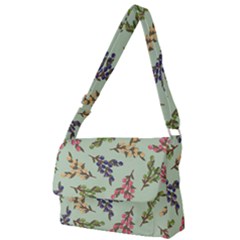 Berries Flowers Pattern Print Full Print Messenger Bag (l)