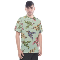 Berries Flowers Pattern Print Men s Polo T-shirt