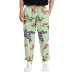 Berries Flowers Pattern Print Men s Elastic Waist Pants