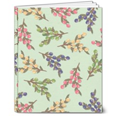 Berries Flowers Pattern Print 8  X 10  Softcover Notebook by Maspions