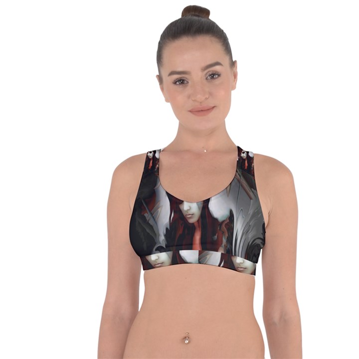 Melancholy Autumn Cross String Back Sports Bra