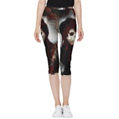 Melancholy Autumn Inside Out Lightweight Velour Capri Leggings  by MRNStudios