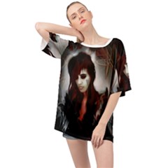 Melancholy Autumn Oversized Chiffon Top by MRNStudios