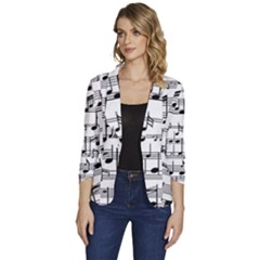 Harmonize Your Soul Women s One-button 3/4 Sleeve Short Jacket