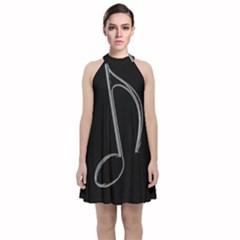 Eighth Note 8e245177-3b01-46c5-8203-b2dfeddb6d62 Velvet Halter Neckline Dress 