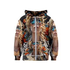 Colorful Model Kids  Zipper Hoodie by Sparkle