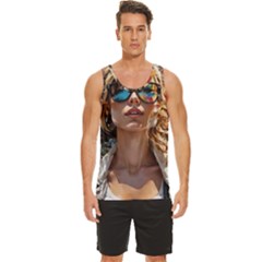 Colorful Model Men s Wide Collar Tank Top