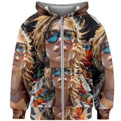 Colorful Model Kids  Zipper Hoodie Without Drawstring