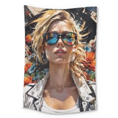 Colorful Model Large Tapestry