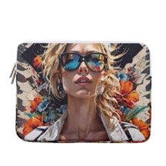 Colorful Model 13  Vertical Laptop Sleeve Case With Pocket by Sparkle