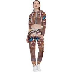 Colorful Model Cropped Zip Up Lounge Set by Sparkle