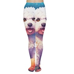 Cute Puppy With Flowers Tights