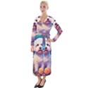 Cute Puppy With Flowers Velvet Maxi Wrap Dress View1