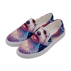 Cute Puppy With Flowers Women s Canvas Slip Ons by Sparkle