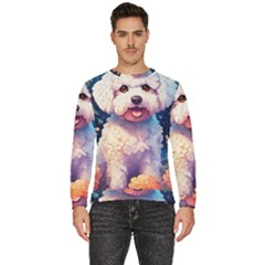 Cute Puppy With Flowers Men s Fleece Sweatshirt