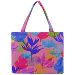 Pink And Blue Floral Mini Tote Bag by Sparkle