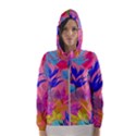 Pink And Blue Floral Women s Hooded Windbreaker View1