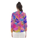 Pink And Blue Floral Women s Hooded Windbreaker View2